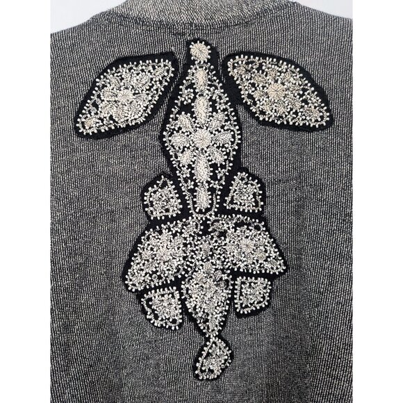 Ecote Kimono Cardigan Size S Embellished Open Front Boho Festival Tweed Eclectic - Picture 3 of 10